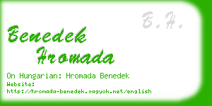 benedek hromada business card